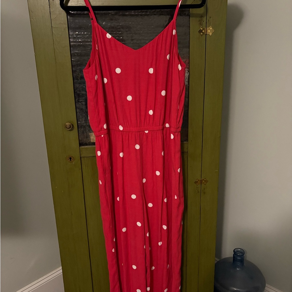 Red Polka Dot Spaghetti Strap Romper